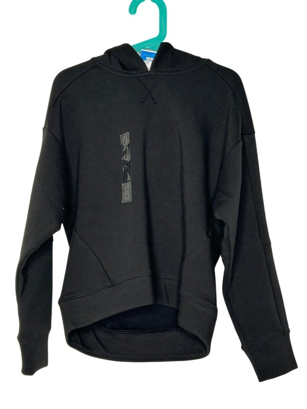 NWT DSG Girls Sport Fleece Hoodie Small Black Pullover High-Low Hem MSRP $40